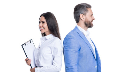 Wall Mural - businesspeople together while having a meeting in the office. businesspeople working on business project. collaborating on a new business project. businesspeople isolated on white. firm leadership