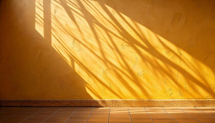 Wall Mural - abstract yellow color gradient studio background for product presentation. empty room wall and floor