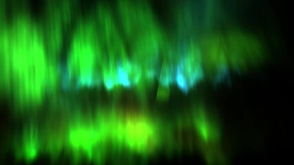 Aufkleber - Vivid abstract design featuring green and blue glowing light streaks on a dark black background, aurora energy wave aesthetics.