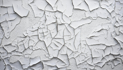 Fototapete - cracked white paint texture background distressed wall surface