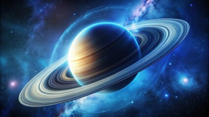 Wall Mural - a majestic ringed planet in a vast, starry nebula