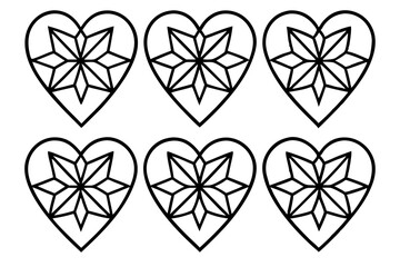 Creative Heart Patterns - Line Art Vector Set