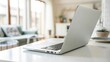 © AiGallery - Close-up of laptop on isolated white surface with soft focus background, work station, computer, isolation