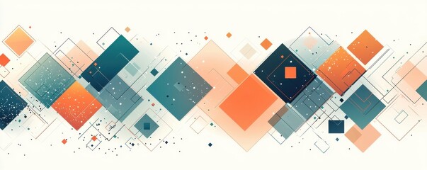 Wall Mural - abstract geometric design with colorful squares and grids