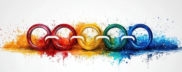 Wall Mural - colorful abstract infinity symbol with vibrant splash elements