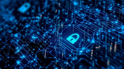 Wall Mural - abstract futuristic technology background with binary code and cyber security concept