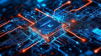 Wall Mural - abstract futuristic technology background with binary code and cyber security concept