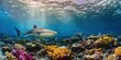 © Paween - Majestic Shark Swimming Over Vibrant Coral Reef Landscape