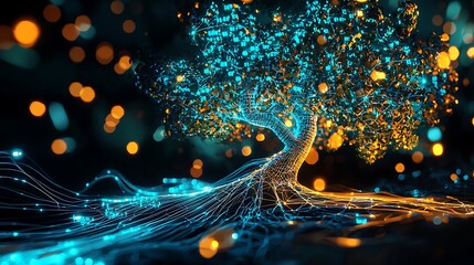 Wall Mural - A tree with blue