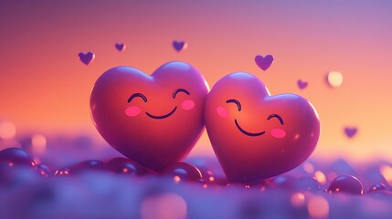 happy hearts sunset romance love card