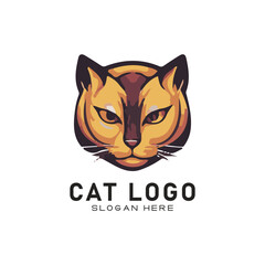 cute cate character vector logo design
