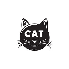 cute cate character vector logo design
