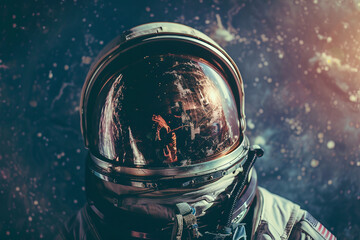 Wall Mural - image of person in a protective spacesuit made generative ai