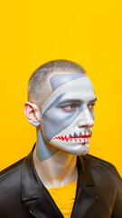 Wall Mural - shark makeup face mask hybrid fashion dangerous