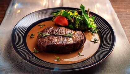 Poster - Grilled steak with vegetables