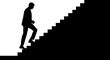 © fotografiedk - Vektor Silhouette - Business Mann steigt eine Treppe nach oben - Symbolik - Erfolg Stufen und Ziele