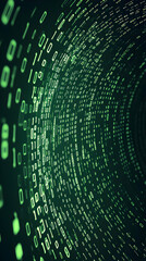 abstract green binary code background