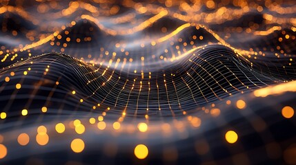 Wall Mural - A computer generated image of a wave with a lot of dots