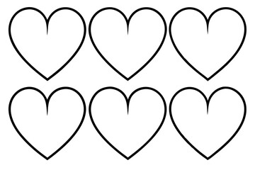 Wall Mural - Pure Heart Line Art Vector Graphics Set