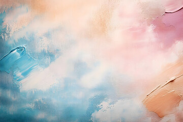 Wall Mural - Abstract Painting with Soft Colors and Textured Background in Shades of Blue, Pink, and Brown Ideal for Creative Projects and Design Applications