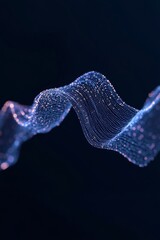 Poster - Futuristic Data Wave Holographic Mesh Light Structure Showcasing Quantum Computing in Tech Design Dynamic Visualization for Digital Innovation and AI Development