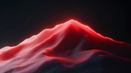 Leinwandbilder - Futuristic Satellite Connectivity Neon Red Mountain of Data - Digital Communication Art for Tech Marketing and Global Information Networks Visualization