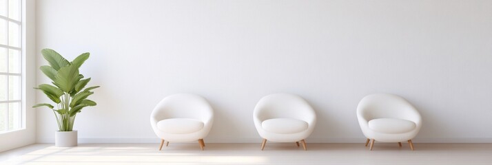 Poster - Scandinavian Minimalist Design Open-Concept Living Area with Indoor Plants and Modern Furniture - Sustainable Living Insights for Eco-Friendly Home Decor and Wellness Content