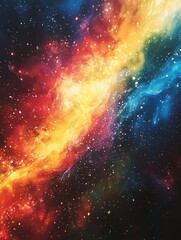 Poster - Cinematic Fireworks Display Vibrant Exploding Colors in the Night Sky - Celebratory Visuals for Event Promotion and Digital Marketing Innovation
