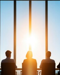 Leinwandbilder - Sunlit Transparency in Business Diverse Team Engaged in Ethical Strategy Meeting at Glass-Walled Room - Modern Professional Collaboration and Innovative Corporate Solutions for Sustainability