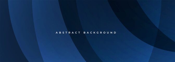 Wall Mural - blue modern abstract background with curves and circular shapes. dark blue vector illustration wide 