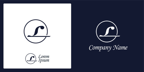 L Letter Logo and icon with stylized circle, editable vector