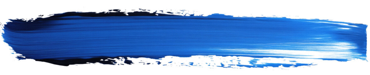 vibrant ultramarine blue brush stroke on white background in abstract art style