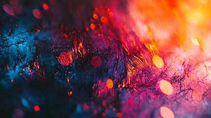 Wall Mural - Abstract colorful patterns with vibrant blues, oranges, and reds creating a mesmerizing, glowing effect.