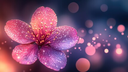 Wall Mural - A flower with a pink center