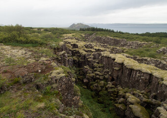 Wall Mural - Where the tectonic plates divide in Iceland