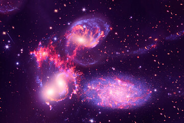 Wall Mural - bright red space nebula. elements of this image furnished by nasa