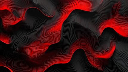 Wall Mural - abstract waves of black and red create a dynamic and vibrant texture.