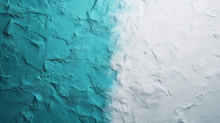 Wall Mural - abstract textured wall featuring a gradient of teal and white tones, creating a calming and modern a