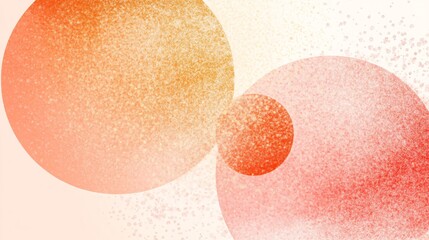 Wall Mural - abstract composition featuring large circular shapes in warm tones of gold and red.