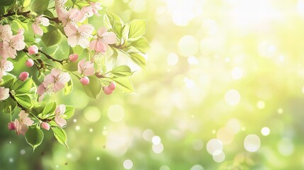 Naklejka na meble Elegant Pink Cherry Tree Blossoms in Springtime with Soft Light