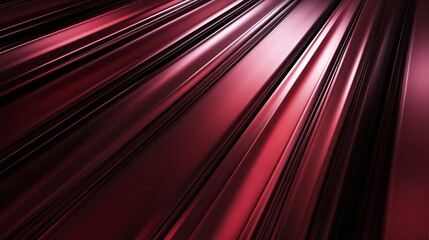 Wall Mural - a dynamic abstract image featuring smooth, flowing red metallic lines that create a sense of movemen