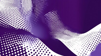 Wall Mural - a dynamic abstract composition featuring flowing purple and white dotted patterns.