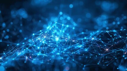 Wall Mural - video with an abstract network of glowing dots and lines on a dark background. ideal for backgrounds