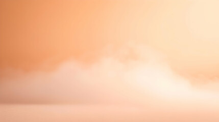 Wall Mural - a soft layer of fog blending evenly into a solid pastel peach background, with smooth lighting