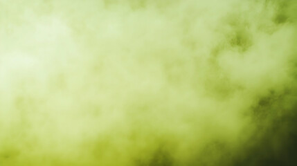 Wall Mural - fog rolling subtly into a solid muted yellow-green backdrop, softly lit for a natural appearance