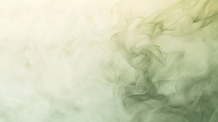Wall Mural - fog settling smoothly into a gradient cream and olive background, softly illuminated for clear textu