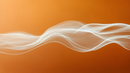 Wall Mural - mist creating a flowing motion against a solid rust orange backdrop, brightly lit to enhance texture