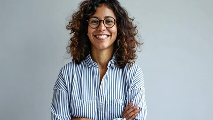 Wall Mural - The Smiling Woman in Stripes