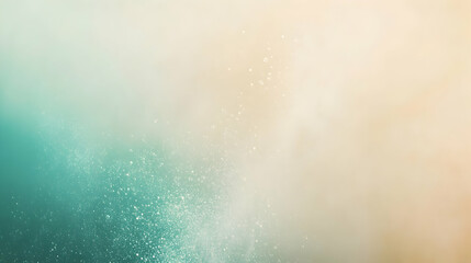 Wall Mural - mist particles floating subtly against a pale beige and teal background, brightly lit for clear and 