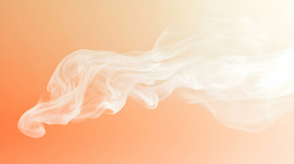 Wall Mural - steam forming soft motions into a gradient cream and peach background, evenly lit to maintain textur